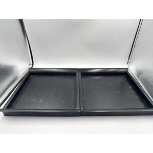 Set Of 2 Vintage Black Wooden Crate & Barrel Condiment Trays